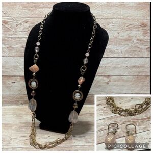 Ruby Rd. Gold and Pink Necklace Set